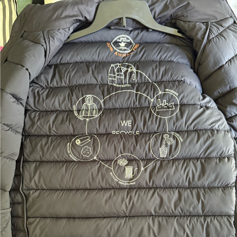 SAVE THE DUCK Men's Water Resistant Packable Black Puffer Vest - Picture 7 of 8